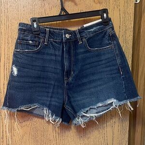 American Eagle Dark Blue Distressed Jean Shorts